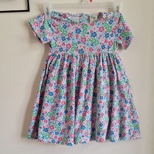 Frugi Organic Cotton Multicolor Floral Toddler Dress 2-3 Years